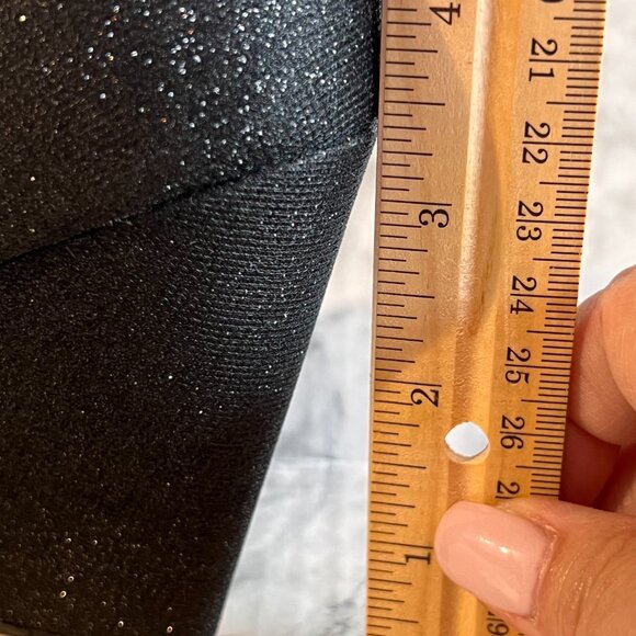 Nina Veleria Wedges Size 7 Black Glitterati Rhinestone Detail Open Toe … - Picture 12 of 12